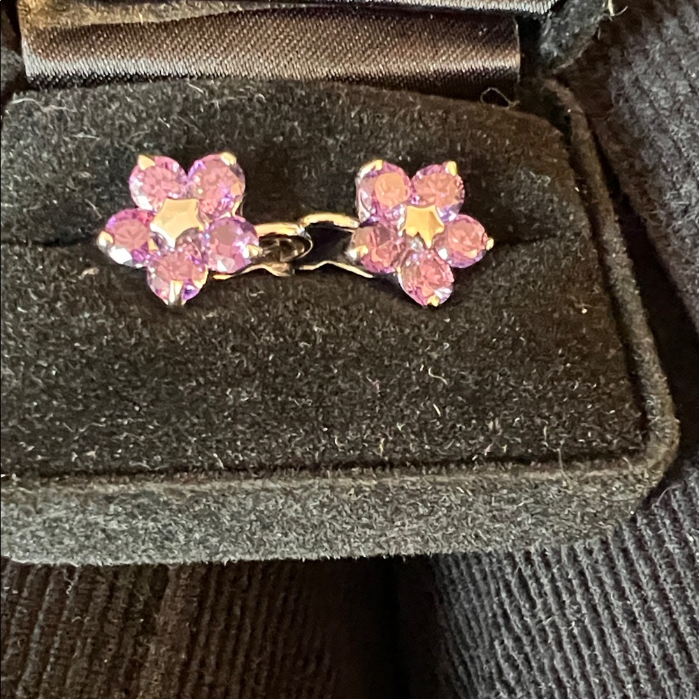 Purple Crystal Flower earrings - Women Accessories